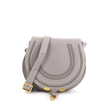 Chloe Marcie Crossbody Bag Leather Small Gray