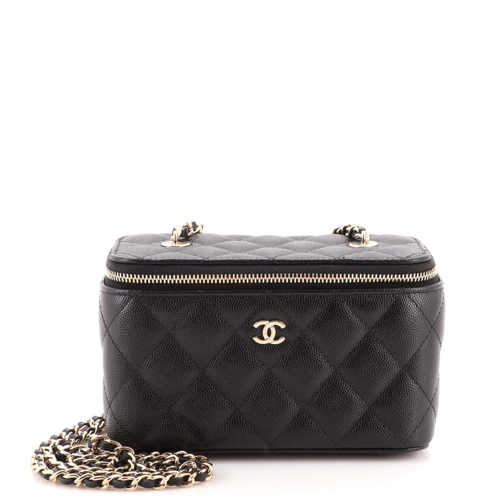 CHANEL, Bags, Chanel Caviar Quilted Small Vanity Case With Chain Black