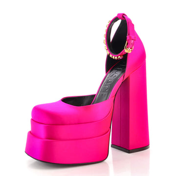 Versace Women's Medusa Aevitas Platform Pumps Satin with Crystals