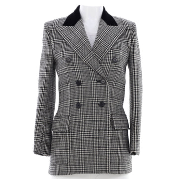 Saint Laurent Women's Double Breasted Blazer Wool Blend