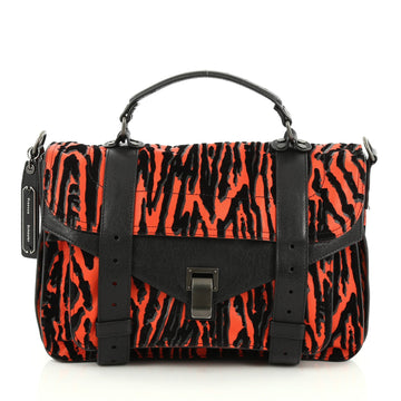 Proenza Schouler PS1 Satchel Printed Leather Medium Red