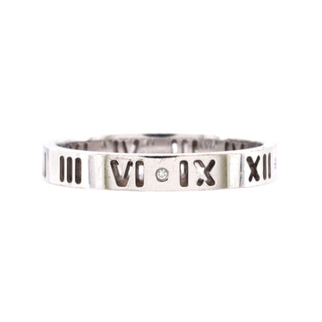 Tiffany & Co. Atlas Pierced Ring 18K White Gold and Diamonds 3.5mm