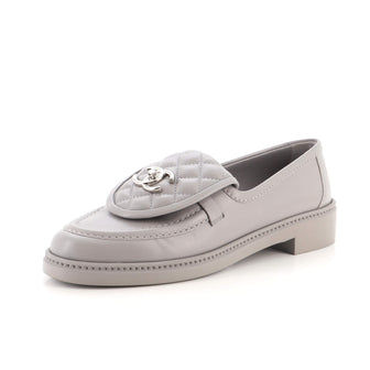 Chanel Women's CC Loafers Quilted Leather