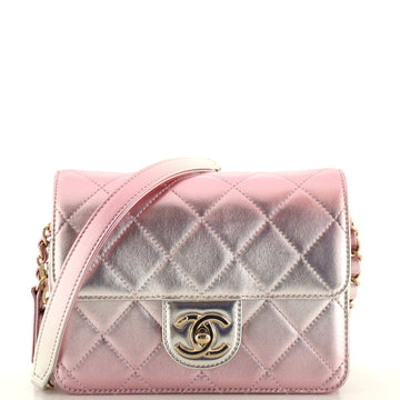Chanel Like a Wallet Flap Bag Quilted Gradient Metallic Lambskin Mini