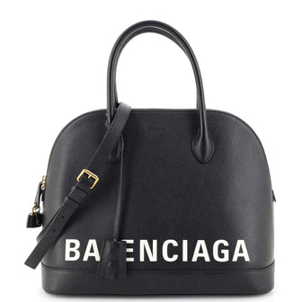 Balenciaga Logo Ville Bag Leather Medium