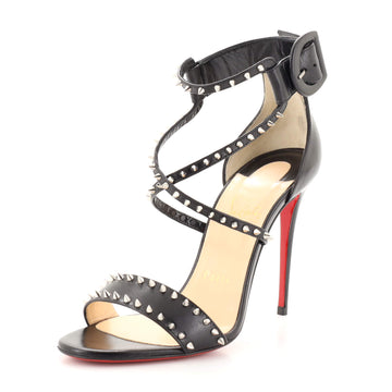Labotine 20 Christian Louboutin Women's Choca Spikes Heeled Sandals Spiked Leather ...