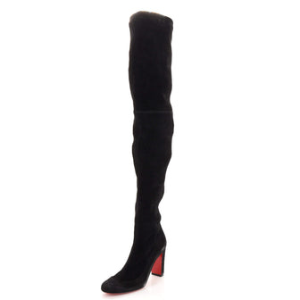 Christian Louboutin Women's Kiss Me Gina Over The Knee Boots Suede 85