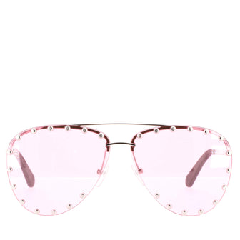Louis Vuitton The Party Aviator Sunglasses Studded Metal Pink 1026314