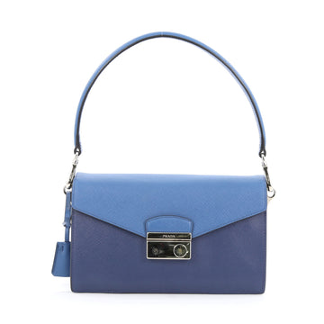 Prada Sound Bag Saffiano Leather Small Blue