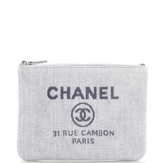 Chanel Deauville Pouch Raffia Small
