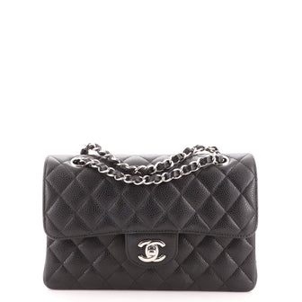 Chanel Classic Double Flap Bag Quilted Caviar Small