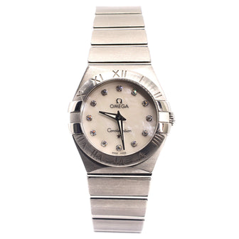 Omega Constellation Quartz Watch Stainless Steel with Diamond Markers and Mother of Pearl 28