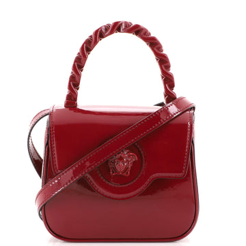 Versace La Medusa Chain Handle Crossbody Bag Patent Mini