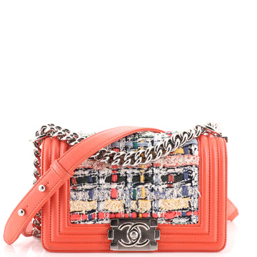 Chanel Boy Flap Bag Quilted Tweed Small