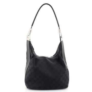 Gucci Vintage Clasp Handle Hobo GG Canvas Small