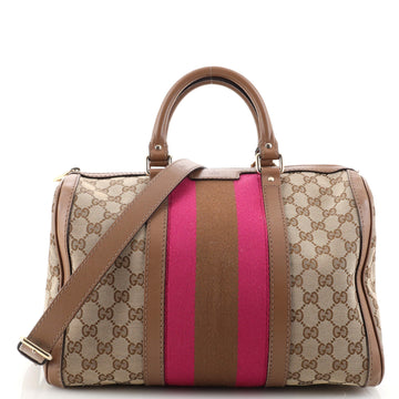 Gucci Vintage Web Boston Bag GG Canvas Medium