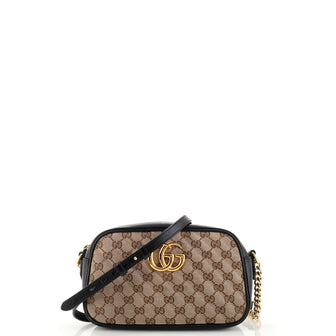 Gucci GG Marmont Shoulder Bag Diagonal Quilted GG Canvas Small