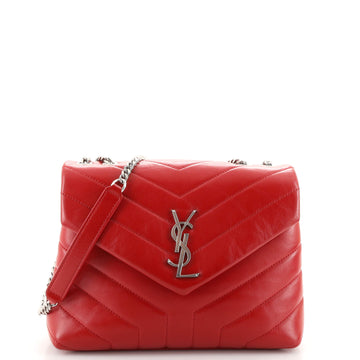 Saint Laurent LouLou Shoulder Bag Matelasse Chevron Leather Small
