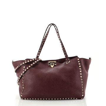 Valentino Garavani Rockstud Tote Pebbled Leather Medium