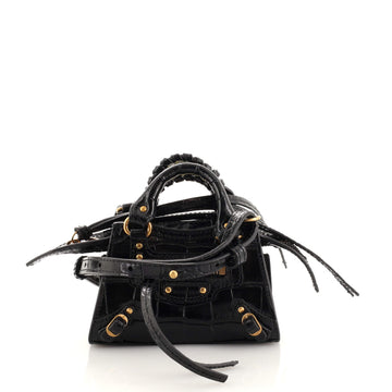 Balenciaga Neo Classic City Bag Crocodile Embossed Leather Super Nano