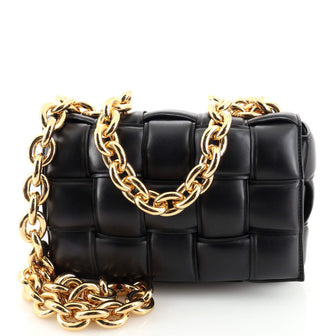 Bottega Veneta Cassette Chain Crossbody Bag Padded Maxi Intrecciato Leather