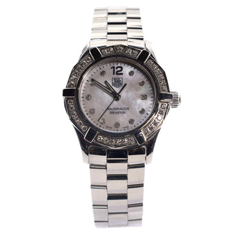 Tag Heuer Aquaracer 300M Quartz Watch Stainless Steel with Diamond Bezel and Markers and Mother of Pearl 27