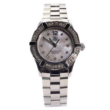 Tag Heuer Aquaracer 300M Quartz Watch Stainless Steel with Diamond Bezel and Markers and Mother of Pearl 27