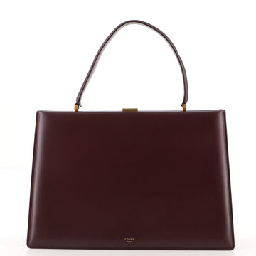 Celine Clasp Top Handle Bag Leather Medium