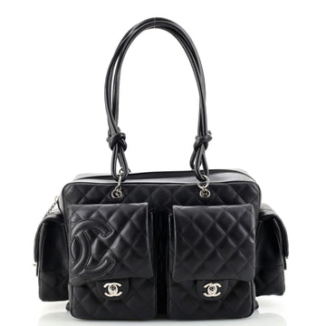 Chanel Cambon Multipocket Reporter Bag Quilted Lambskin Large