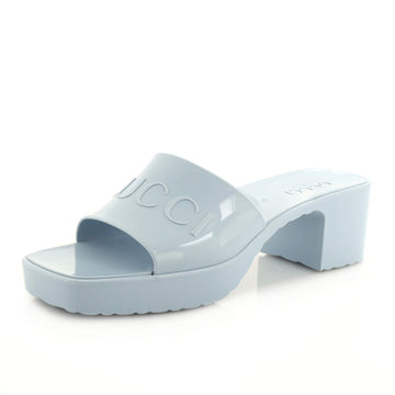 Gucci Women's Logo Heeled Slide Sandals Rubber
