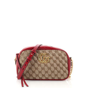 Gucci GG Marmont Shoulder Bag Diagonal Quilted GG Canvas Small
