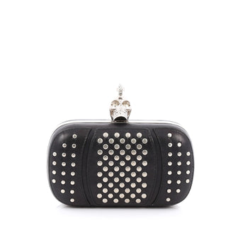 Alexander McQueen Skull Box Clutch Studded Leather Small Black
