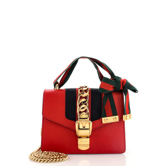 Gucci Sylvie Chain Shoulder Bag Leather Mini