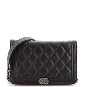 Chanel Boy Wallet on Chain Quilted Caviar