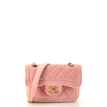 Chanel Double Frame Flap Quilted Velvet Mini