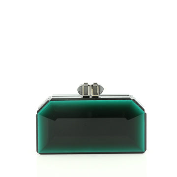 Judith Leiber Faceted Box Clutch Acrylic Green 1942502
