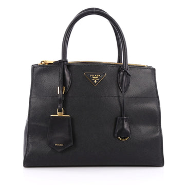 Prada Paradigme Handbag Saffiano Leather Medium Black 1942901