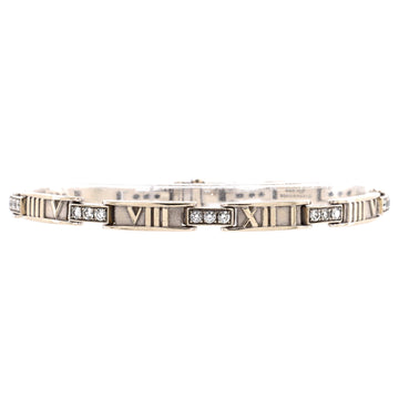 Tiffany & Co. Atlas Link Bracelet 18K White Gold with Diamonds