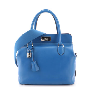 Hermes Blue Swift Leather Toolbox 26 Satchel Bag Hermes