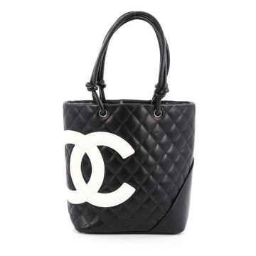 Chanel Cambon Tote Quilted Leather Medium Black 1943101
