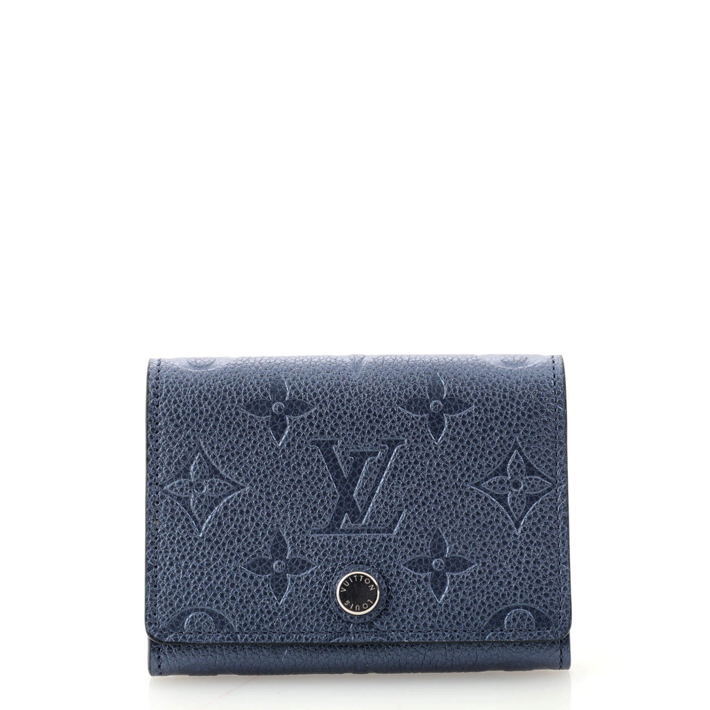 Louis Vuitton Business Card Holder Monogram Empreinte Leather Blue 1943132