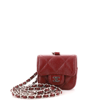 Chanel AirPods Pro Flap Case with Chain Quilted Caviar