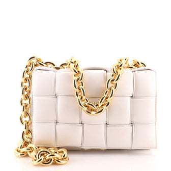 Bottega Veneta Cassette Chain Crossbody Bag Padded Maxi Intrecciato Leather