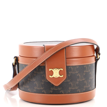 Celine Tambour Bag Triomphe Coated Canvas Medium