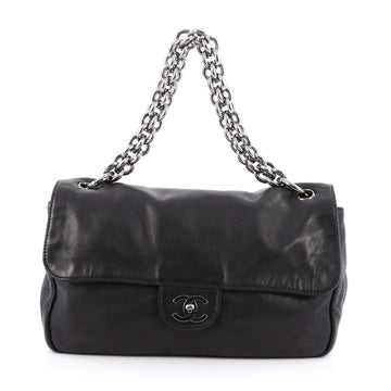 Chanel Soft and Chain Flap Bag Lambskin Medium Black 1943602