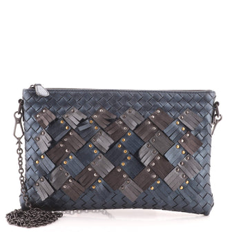 Bottega Veneta Biletto Wallet on Chain Intrecciato Nappa with Fringe and Studded Detail