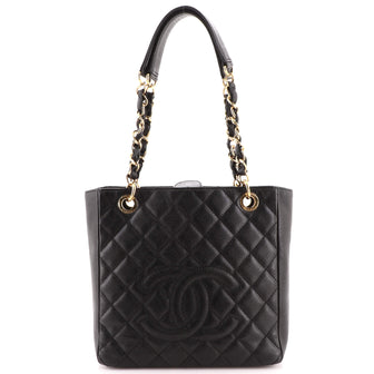Chanel Petite Shopping Tote Quilted Caviar