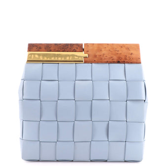 Bottega Veneta The Snap Clutch Maxi Intrecciato Leather with Wood and Metal