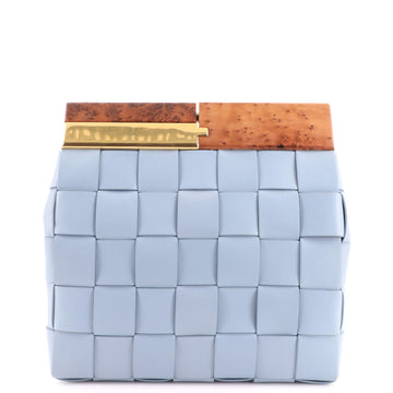 Bottega Veneta The Snap Clutch Maxi Intrecciato Leather with Wood and Metal