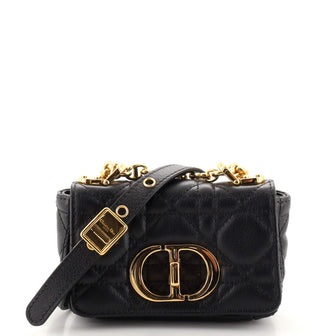 Christian Dior Caro Bag Cannage Quilt Calfskin Micro